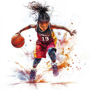 She's Playing Basketball Art Print