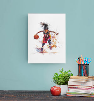 Black Children Basketball Art Print