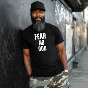 black Fear No God heavyweight t-shirt